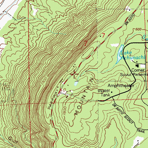 Topographic Map of Cordell (historical), AL