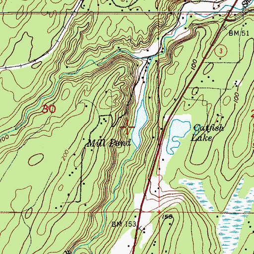 Topographic Map of Mill Pond, WA