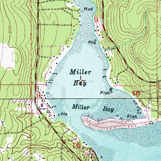 Topographic Map of Miller Bay, WA