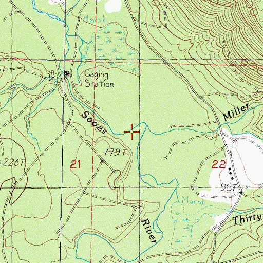 Topographic Map of Miller Creek, WA