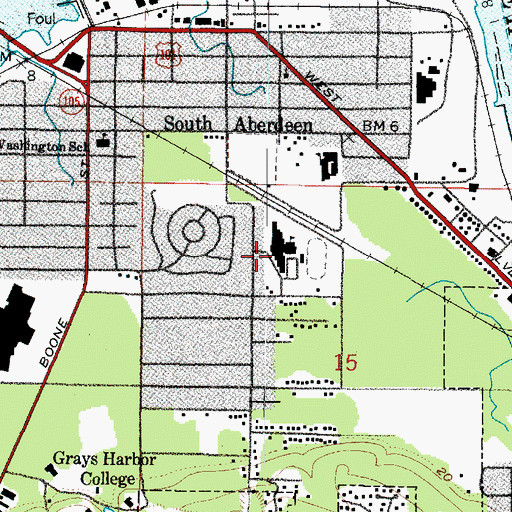 Topographic Map of Miller Junior High School, WA