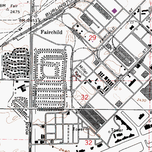 Topographic Map of Miller Park, WA