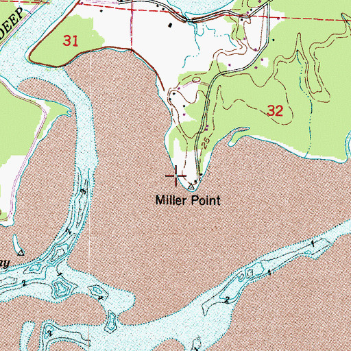 Topographic Map of Miller Point, WA