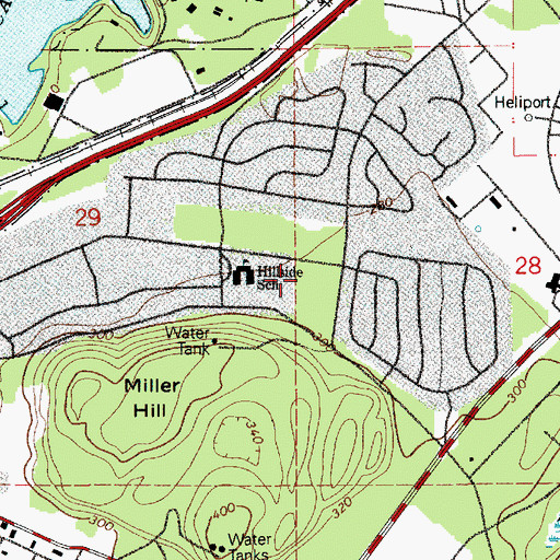 Topographic Map of Miller Woods, WA