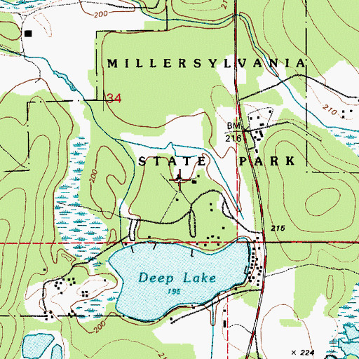 Topographic Map of Millersylvania State Park, WA
