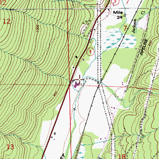 Topographic Map of Mills Creek, WA
