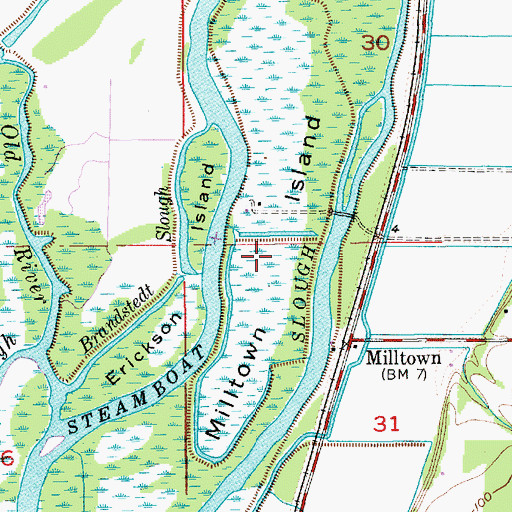 Topographic Map of Milltown Island, WA