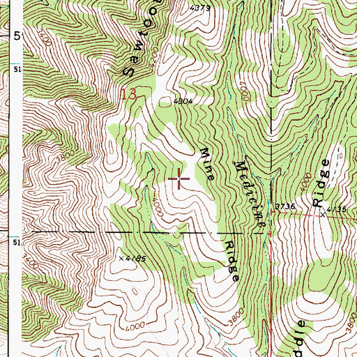 Topographic Map of Mine Ridge, WA