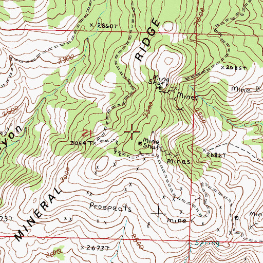 Topographic Map of Mineral Ridge, WA
