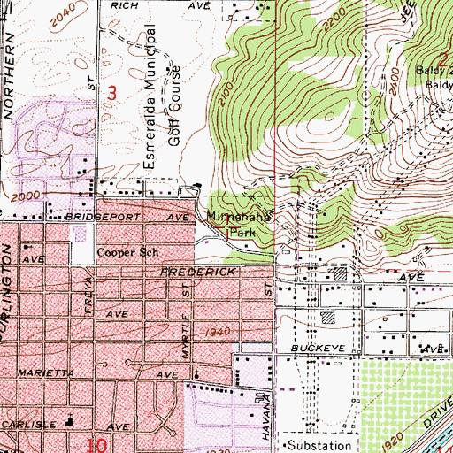 Topographic Map of Minnehaha Park, WA