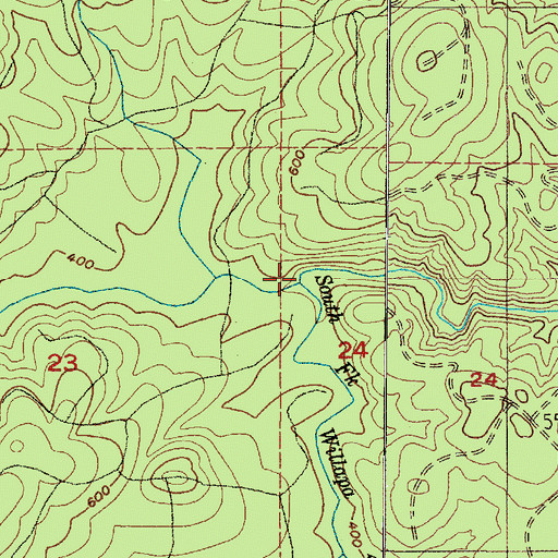 Topographic Map of Minnie Creek, WA