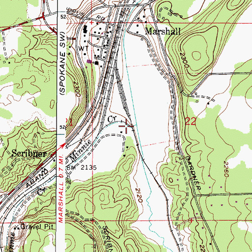 Topographic Map of Minnie Creek, WA