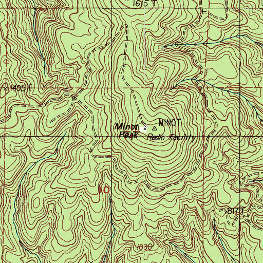 Topographic Map of Minot Peak, WA