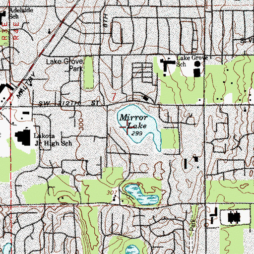 Topographic Map of Mirror Lake, WA