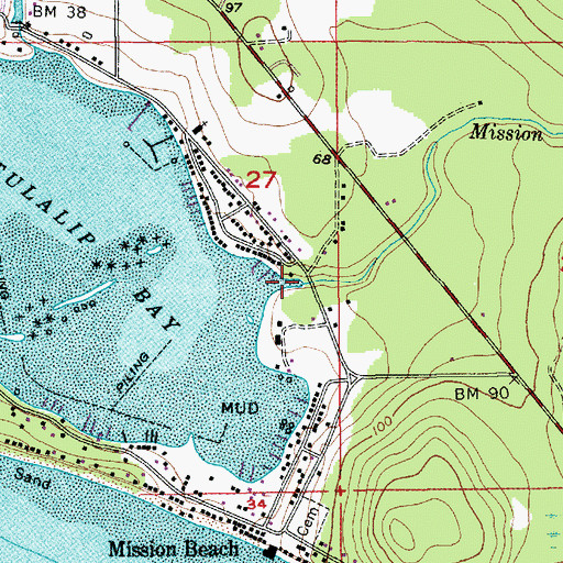 Topographic Map of Mission Creek, WA
