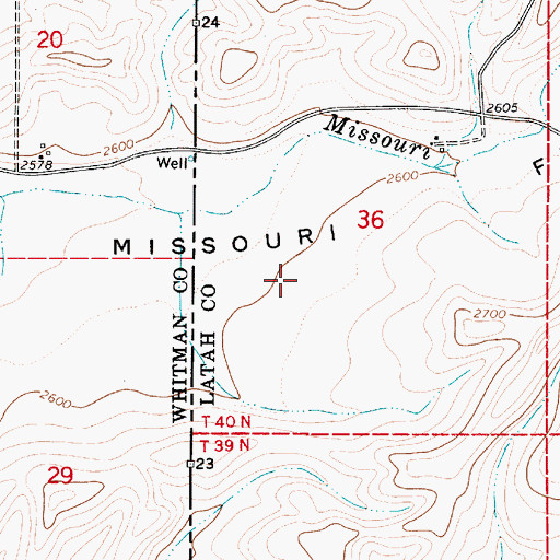 Topographic Map of Missouri Flat, WA