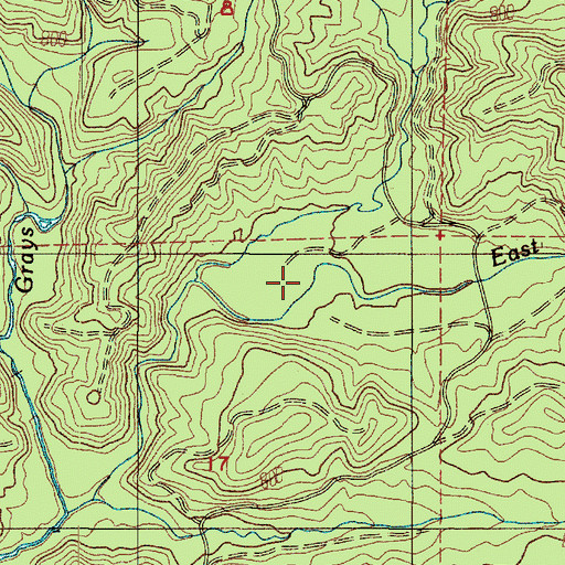 Topographic Map of Mitchell Creek, WA