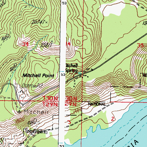Topographic Map of Mitchell Spring, WA