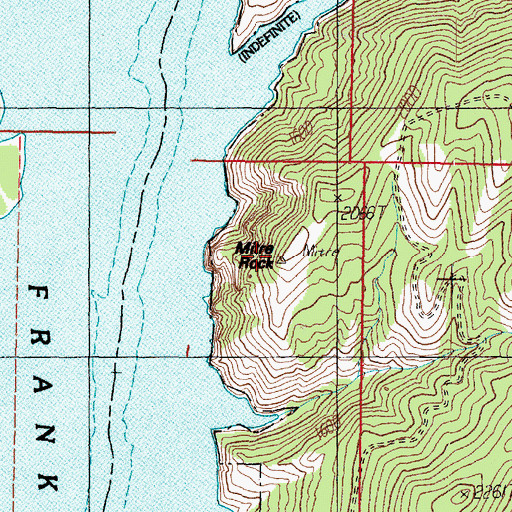 Topographic Map of Mitre Rock, WA