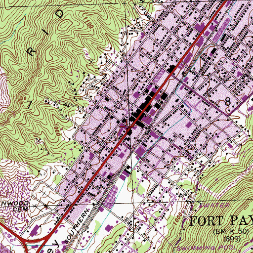 Topographic Map of DeKalb County Courthouse, AL