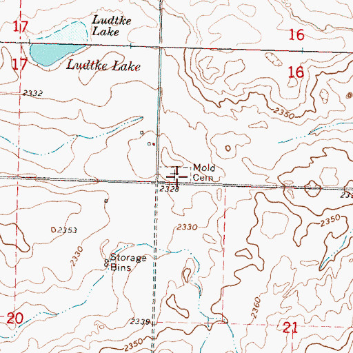 Topographic Map of Mold Cemetery, WA