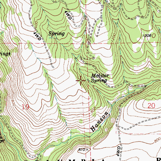 Topographic Map of Molitor Spring, WA