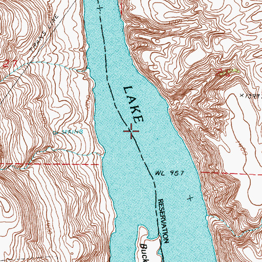 Topographic Map of Monaghan Rapids, WA