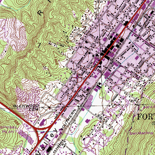 Topographic Map of DeKalb County Health Clinic, AL