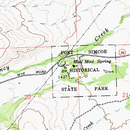 Topographic Map of Mool Mool Spring, WA