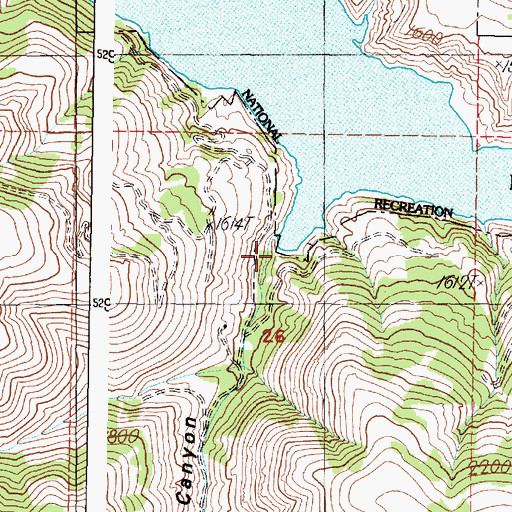 Topographic Map of Moonshine Canyon, WA
