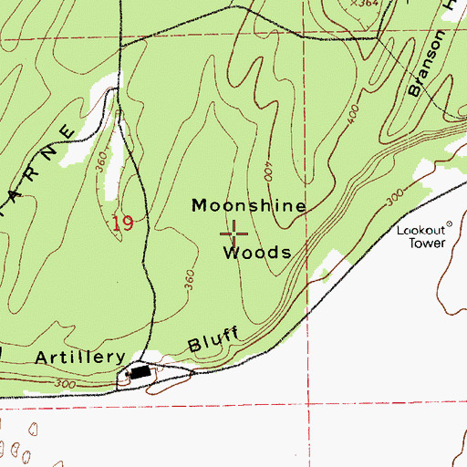 Topographic Map of Moonshine Woods, WA