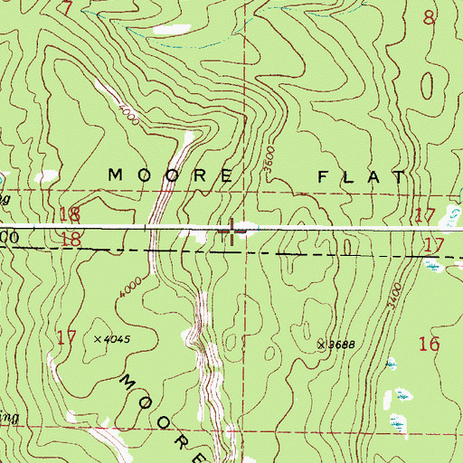 Topographic Map of Moore Flat, WA