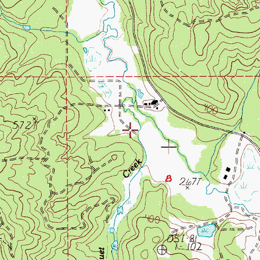 Topographic Map of Moquet Creek, WA