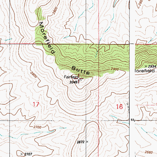 Topographic Map of Morefield Butte, WA