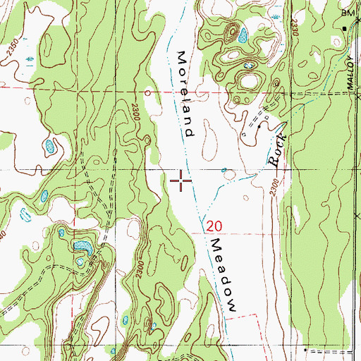 Topographic Map of Moreland Meadow, WA