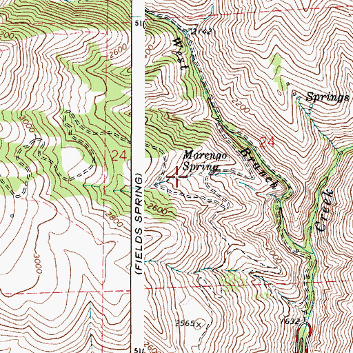 Topographic Map of Morengo Spring, WA