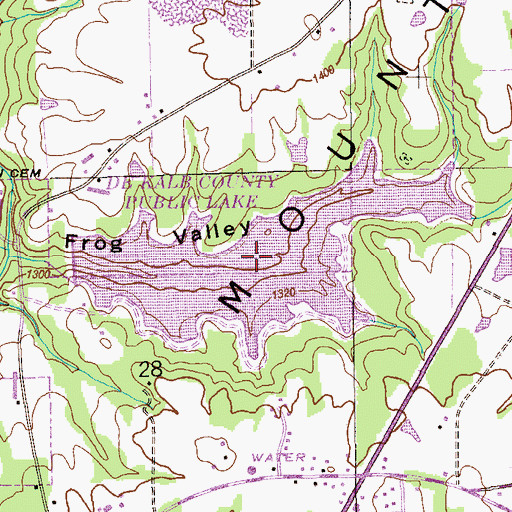Topographic Map of DeKalb County Public Lake, AL