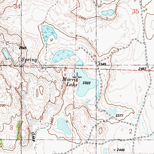 Topographic Map of Morris Lake, WA