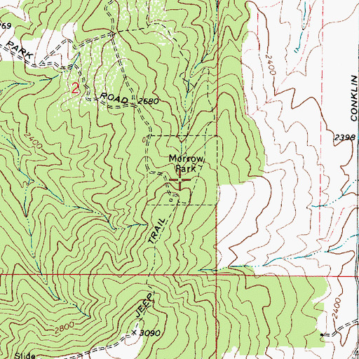 Topographic Map of Morrow Park, WA