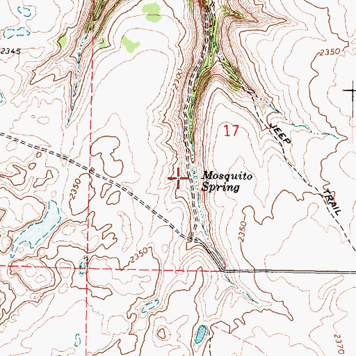 Topographic Map of Mosquito Spring, WA