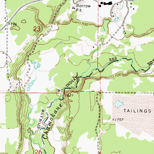 Topographic Map of Moss Creek, WA
