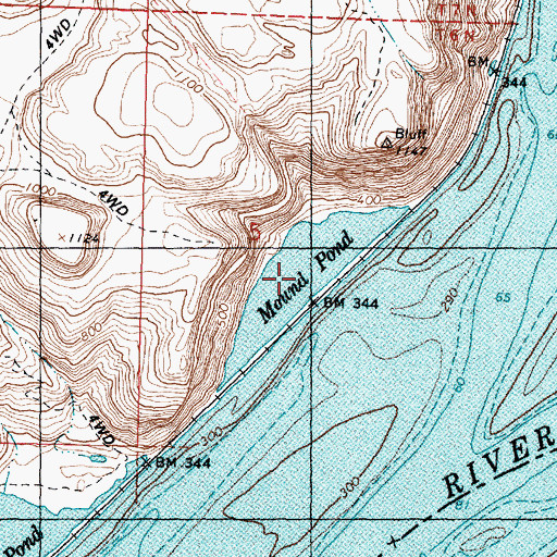 Topographic Map of Mound Pond, WA