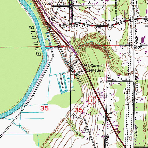 Topographic Map of Mount Carmel Cemetery, WA