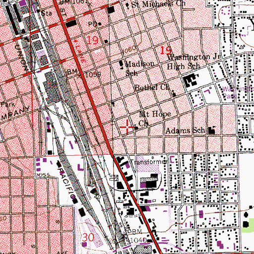Topographic Map of Mount Hope Church, WA