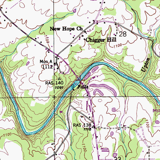 Topographic Map of Elrods Bridge, AL