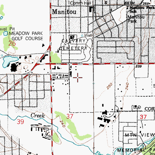 Topographic Map of Mount Tahoma High School, WA