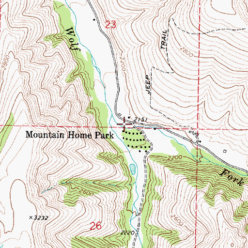 Topographic Map of Mountain Home Park, WA