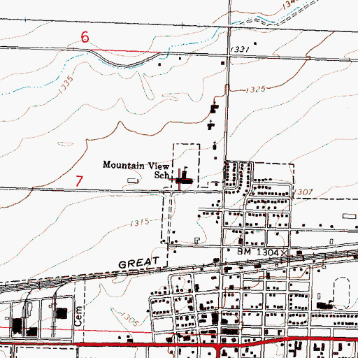 Topographic Map of Mountain Valley School, WA