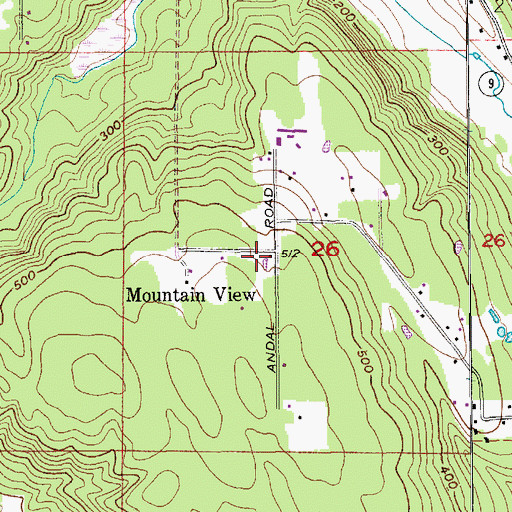 Topographic Map of Mountain View, WA