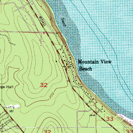 Topographic Map of Mountain View Beach, WA